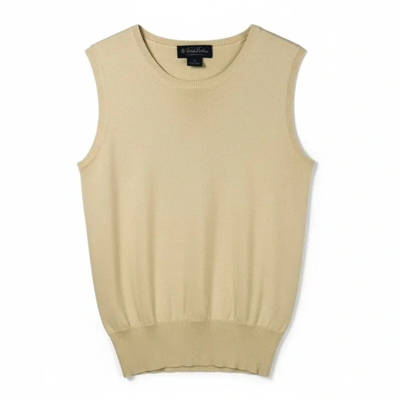 Brooks Brothers Silk Cashmere Twinset Cardigan Shell Set Yellow Argyle XS - Picture 4 of 8